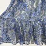 Marie Oliver  Silk Mini Dress Size Large Paisley Ruffle Boho Chic Coastal Cowgirl Photo 6