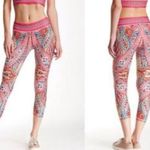 Nanette Lepore Fabulous Cropped Leggings Sz L Pretty Paisley Print Photo 5