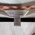 LC Lauren Conrad Fit&flare Dress Orange White Gingham Checkered Ruffle Plus 4X Photo 4