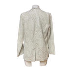 Giada Forte Metallic Gold Geometric Linen Blend Blazer Jacket Size I / US 4 Photo 4