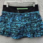 Lululemon  Pace Rival Skirt Skort Fleur Sombre Kayak Blue Dragonfly Women's 6 Photo 0