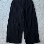 Eileen Fisher Jersey Viscose Cropped Crepe Wide Leg Pants Black Large Photo 1