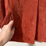 Coldwater Creek  large 100% Leather two button blazer jacket Rust Orange 3/4 slvs Photo 2