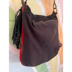 Denim & Supply Ralph Lauren Fringe Crossbody Bag Buffalo Plaid Wool & Leather Photo 2