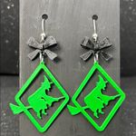 Handmade The Forest Witch Earrings with Black Bows Photo 0