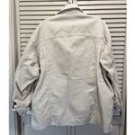 ZARA  Corduroy Shacket Cream Frayed Hem Button Up Size M Pockets‎ Western Boho Photo 3