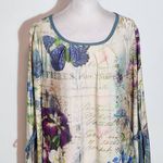 Lily by Firmiana Victorian Print Tunic Size Large Floral Garden Print Tunic Blue Photo 2
