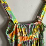 Jamie & Layla Tropical Floral Print Sleeveless Dress M Green Orange Purple Size M Photo 6