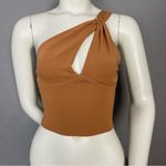 ZARA Asymmetrical Crop Top Buckle Cut Out Peekaboo Knit Size Small One Shoulder Photo 4
