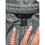 Athleta Braiden Textured Shacket Herringbone Black White Button Down Jacket Med Photo 3