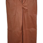 BLANK NYC  Brown Faux Leather Pants NWT Size 27 Cropped Brown Leather Pants Photo 0