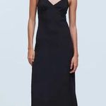 Madewell NWT  The Layton Midi Slip Dress Black size 00 Photo 0