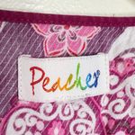 Peaches Floral Medical Scrub Top Women’s Small Mauve Pink Red Nurse Vet Cotton Photo 2