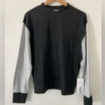 Johnny Was NWT  Calme Mock Neck Cozy Sweatshirt Size M Gray/ Black Photo 0