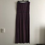 Madewell Striped Strapless Maxi Dress Slide Slits Navy & Pink Womens Siz… Photo 6
