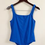 Babaton  Contour Royal Blue Square Neck Bodysuit Size Large Thong Back Photo 7