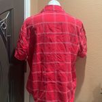 Lemon grass red plaid button up shirt short sleeve Size XL Photo 4