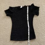 H&M Smocked Black Off-Shoulder Top Blouse Stretch Size Small Stretch Like New Photo 4