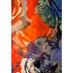 Tahari Dress Orange Red Black 10 Career Church Stretch Sheath Floral Summer Photo 2