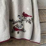 Croft & Barrow  Sweater XL Silk Blend Full Zip Cardinal Christmas Embroidered Photo 2