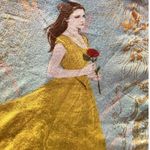 Disney BEAUTY & THE BEAST Blue Gold Short Sleeve Tee Shirt Top Women 2XL Photo 5