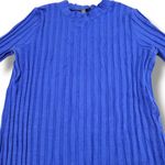 Eileen Fisher Dress Size Medium M Bodycon Dress Ribbed High Neck Midi Dress Blue Photo 3