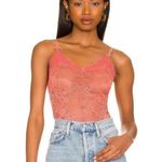 Free People Women's Orange Sleeveless One Touch Lace Teddy Top Size Large Photo 1