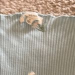 PacSun  Green Ribbed Crop Blouse with Tie Front Photo 1