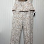 Lulus NWT  Eillis White & Beige Lace Cutout Sleeveless Jumpsuit Party Size XL Photo 1