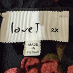 Love j  Black Floral Print Off-Shoulder Black Blouse Size 2X Plus Size Floral Top Photo 5