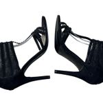 Nine West Alderson 4" Heel Mesh Rhinestone Black Size 6.5 Strappy Photo 4