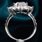 NEW 1 Carat Moissanite Flower Ring Sterling Silver Size 8 Photo 5