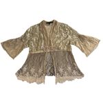 Rare Spencer Alexis VTG 90s Blush Gold Babydoll Lace Kimono Sheer Boho Fairy Lg Tan Photo 8