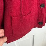 Eileen Fisher  Red Wool Button-front Cardigan Sweater Jacket Blazer W1991 Sz L Photo 3