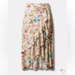 Torrid  Maxi Swiss Dot Ruffle Hi-Low Skirt Cream / Floral Women’s size 4X​​ Photo 16