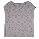 Old Navy  Shirt‎ Womens Small Purple Lilac Pastel Eyelet Lace Tee Cottage Peasant Photo 0