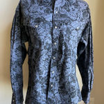 Rockmount Ranch Wear Floral Print Western Shirt Pearl Snap Black Photo 0