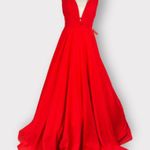 Mac Duggal IEENA for 55379 Red Chiffon A-Line Ballgown Women's Sz 2 NWT Photo 2