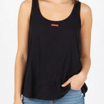 Hard Tail Forever Black Scoop Neck Tank Top Size L Made in USA Photo 0