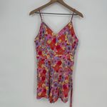 Lounge Floral Print Spaghetti Strap Romper Jumpsuit Women's Size L Purple Size L Photo 1
