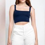 Free People Intimately Free Scoop Neck Crop in Navy Sz XS/S NWT Photo 0