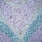 Jaclyn Smith Vintage  Lavender Purple Butterfly Embroidered Beaded Sweater Medium Photo 1