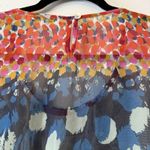 Black Rainn Women's Top Sheer Multicolor S Sleeveless Peplum Blouse Fairy Boho # Photo 3