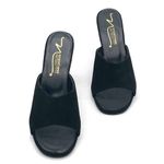 Newport News Black Suede Leather Mules Heels Slides Sandals Size 9 Vintages 90s Photo 3