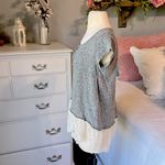 Taylor & Sage Romantic Top Heather Gray Knit Lace Womens M Photo 1