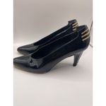 Stuart Weitzman  Women's Patent Leather Pumps‎ Shoes Black And Gold Size 7 Bin E Photo 5