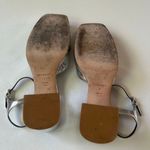 Reformation  Silver Metallic Platform Block Heels Size 7 | Square Toe Party Shoes Photo 5