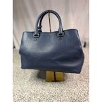 Michael Kors Haley Large Navy Blue Leather Satchel Handbag Women's Bag Photo 1