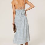 Victoria Beckham Check Print Tie Dress Maxi Blue Green size 6 Photo 1