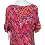 Kim Rogers Curvy Dress Size 1X Pink Orange Zigzag Print Stretch Knit NWT Plus Si Photo 5